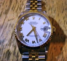 ロレックスデイトジャスト腕時計の分解掃除