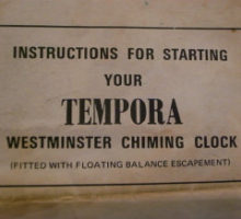 TEMPORAウエストミンスターチャイム置時計修理