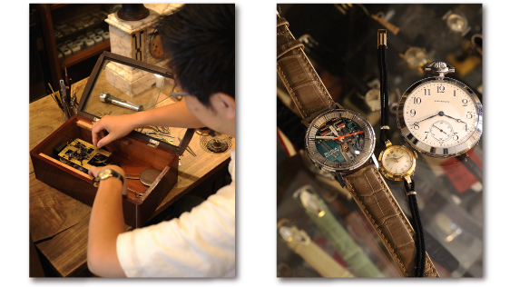 トライフルでの時計修理風景